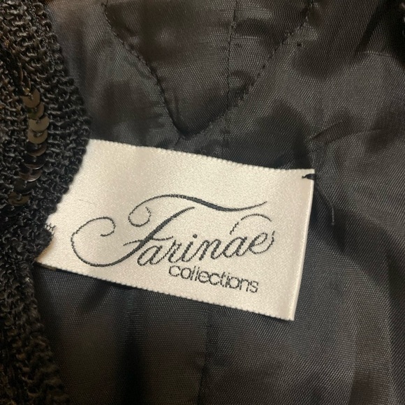 Farina Collections black velvet sequin jkt, size 10 - Picture 2 of 5